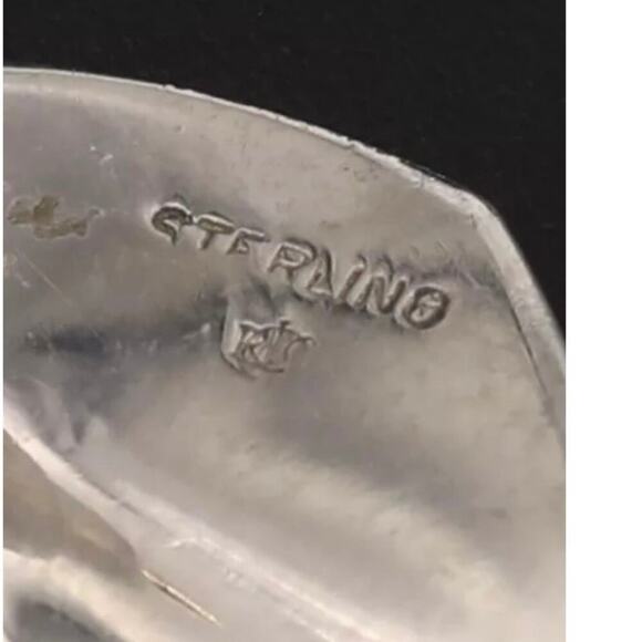 Signed Designer Sterling Silver & *14K Gold Post DESIGNER Modern Post Earrings - Picture 16 of 16